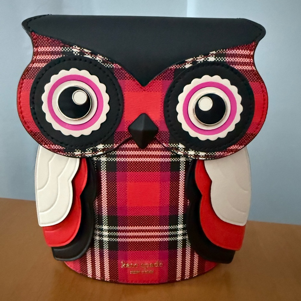 Kate Spade Blinx Plaid Owl Crossbody